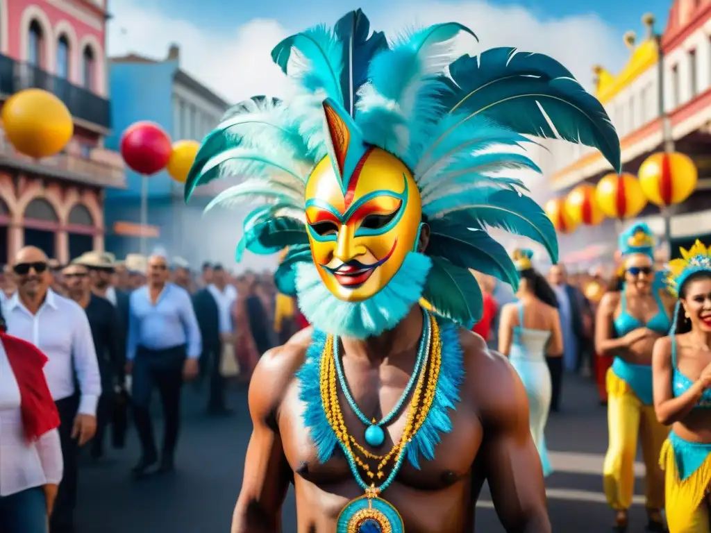 Deslumbrante ilustración acuarela del Carnaval en Uruguay