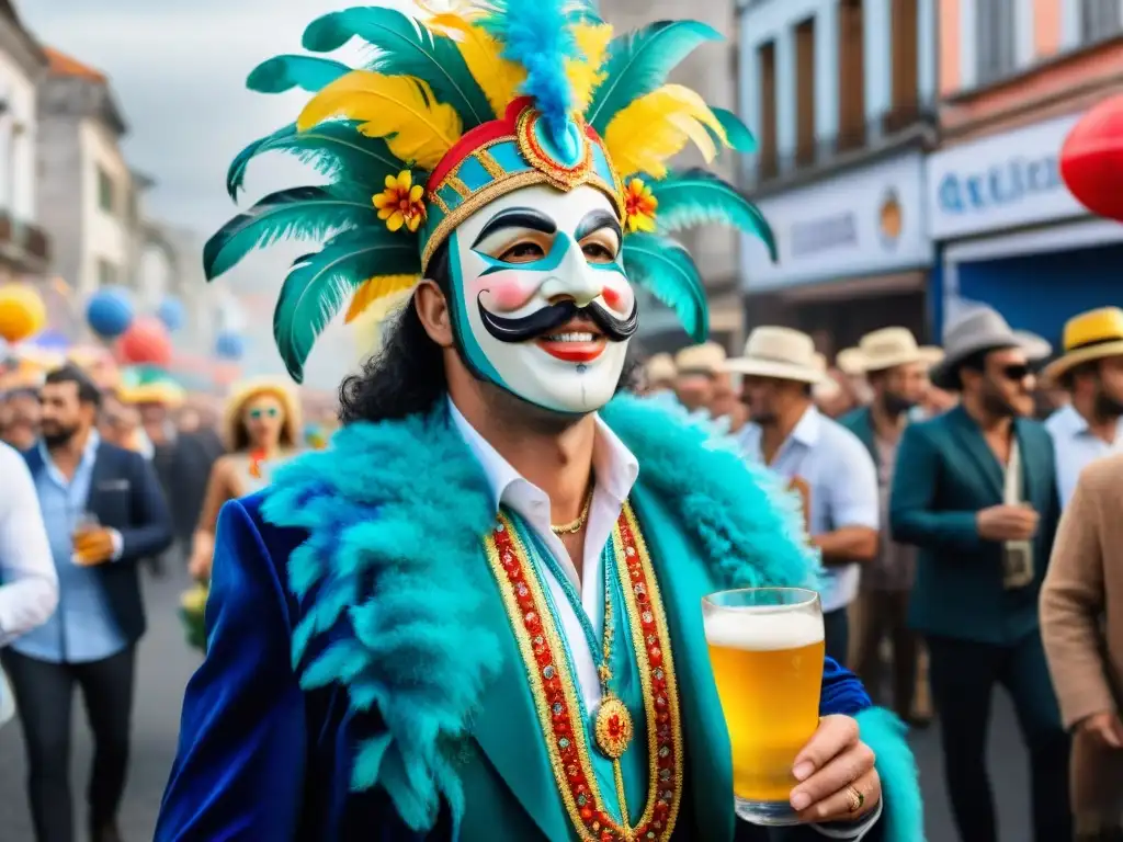 Deslumbrante Carnaval en Uruguay con bebidas tradicionales y coloridos trajes