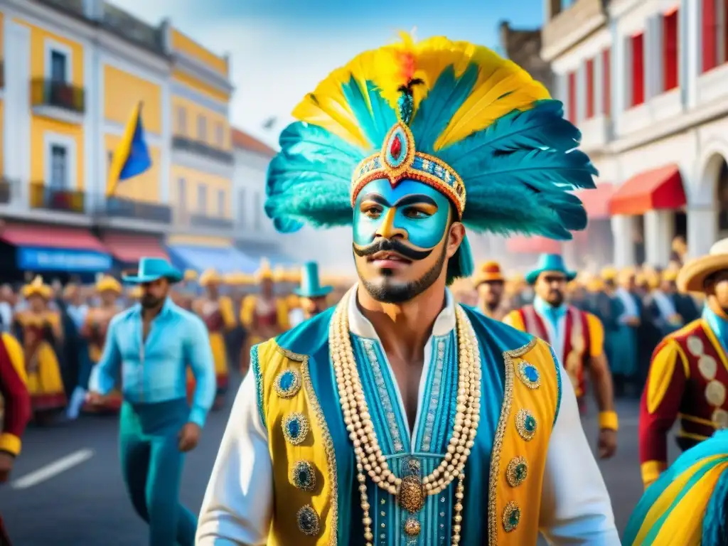 Deslumbrante Carnaval en Uruguay con danzas y música, mostrando la riqueza cultural Carnaval Uruguayo