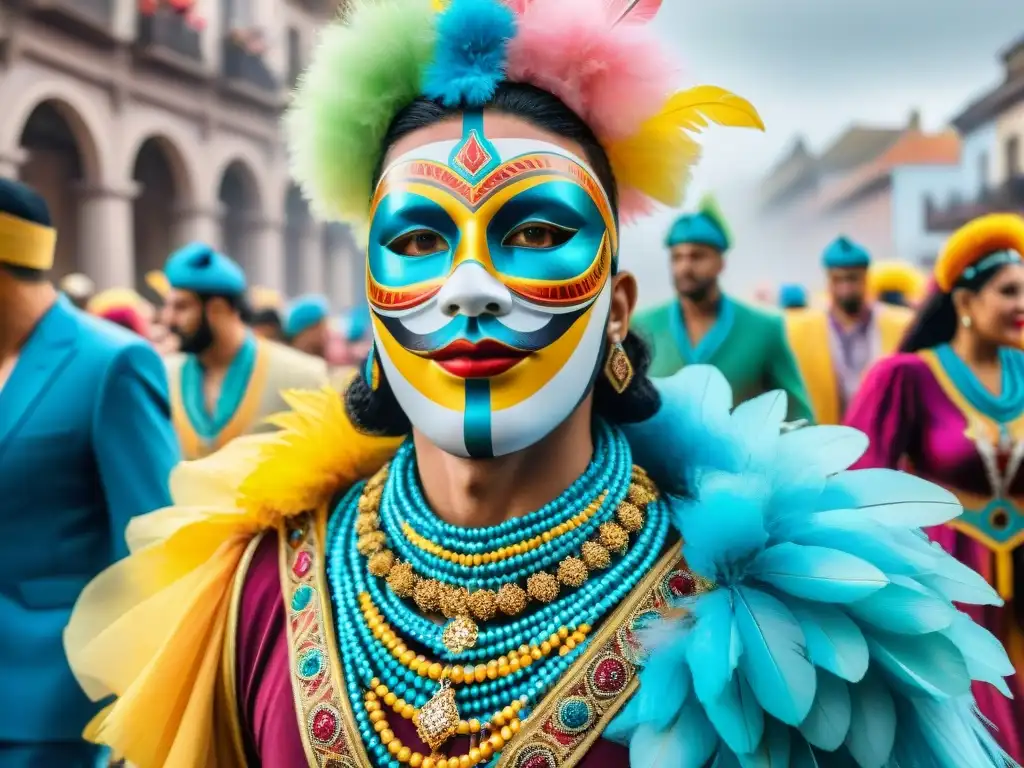 Deslumbrante Carnaval en Uruguay: colores, máscaras y bailes en un vibrante desfile callejero