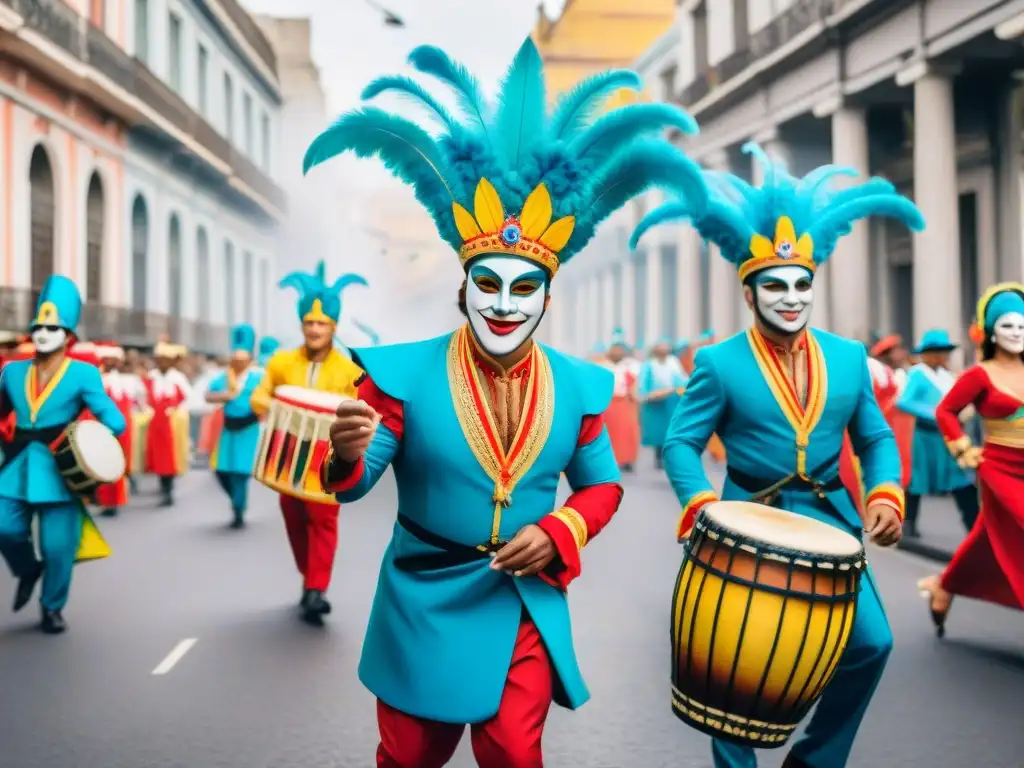 Deslumbrante Carnaval Uruguayo en Montevideo: coloridos disfraces, máscaras y danzas al ritmo de los tambores de candombe