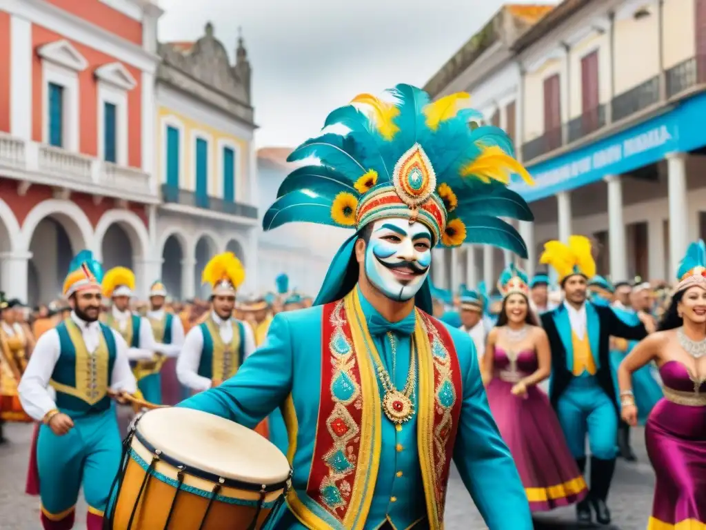 Deslumbrante Carnaval Uruguayo: cultura comunitaria en vibrante desfile de colores y alegría