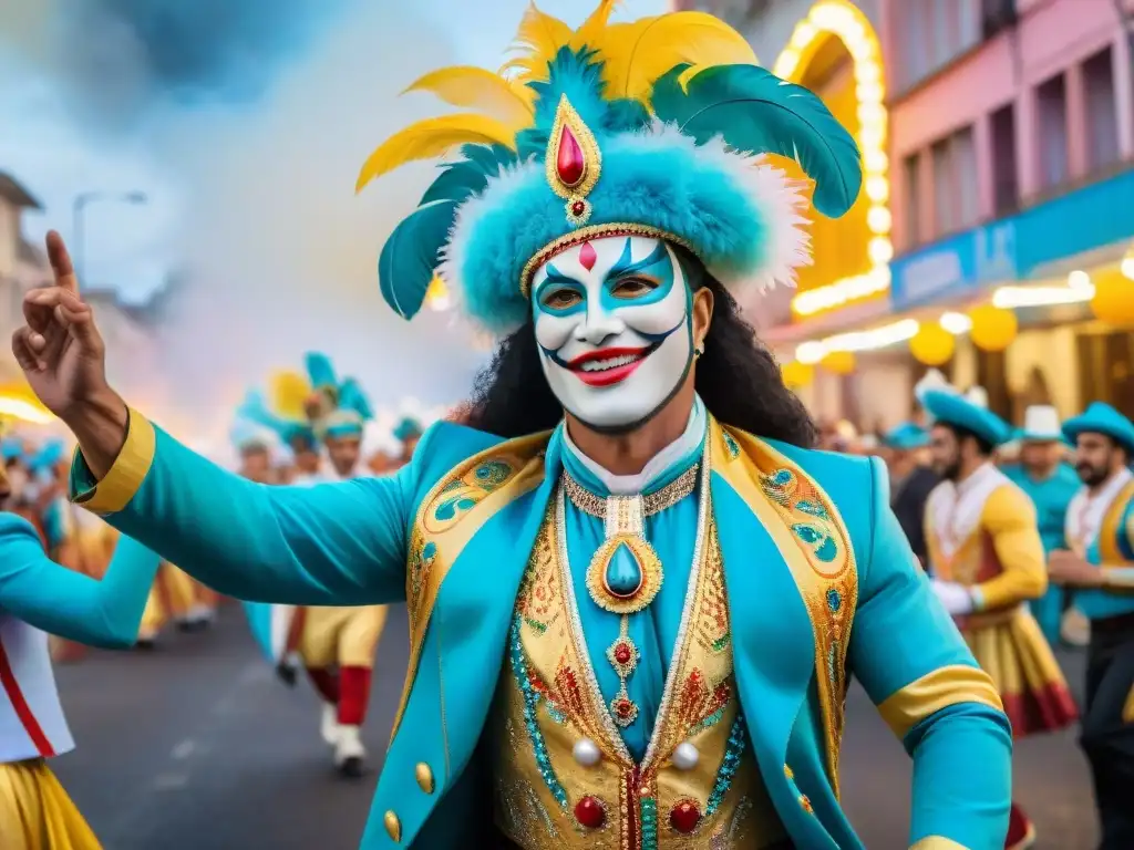 Deslumbrante Carnaval Uruguayo: cultura comunitaria en vibrante desfile de alegría y color