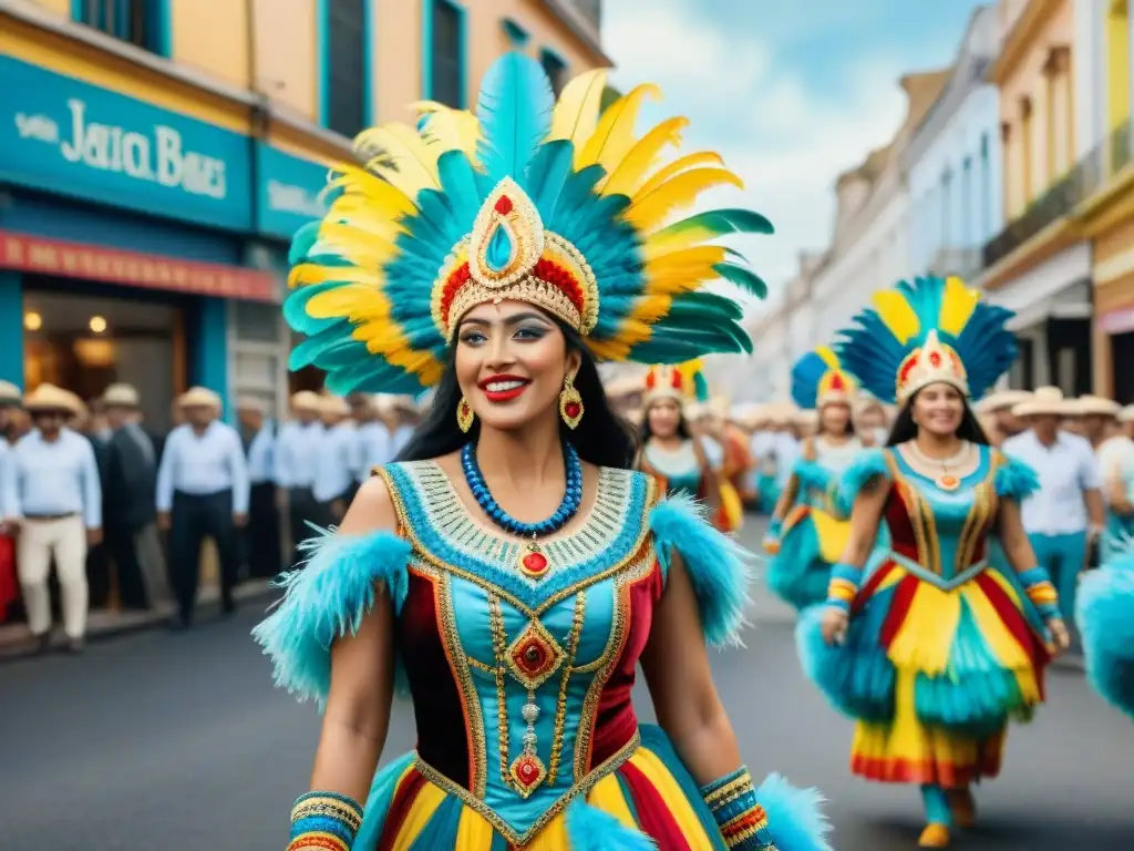 Deslumbrante Carnaval en Uruguay: acuarela vibrante de fiesta cultural Deslumbrante Carnaval Uruguayo: comunidad global hashtags Carnaval Uruguayo