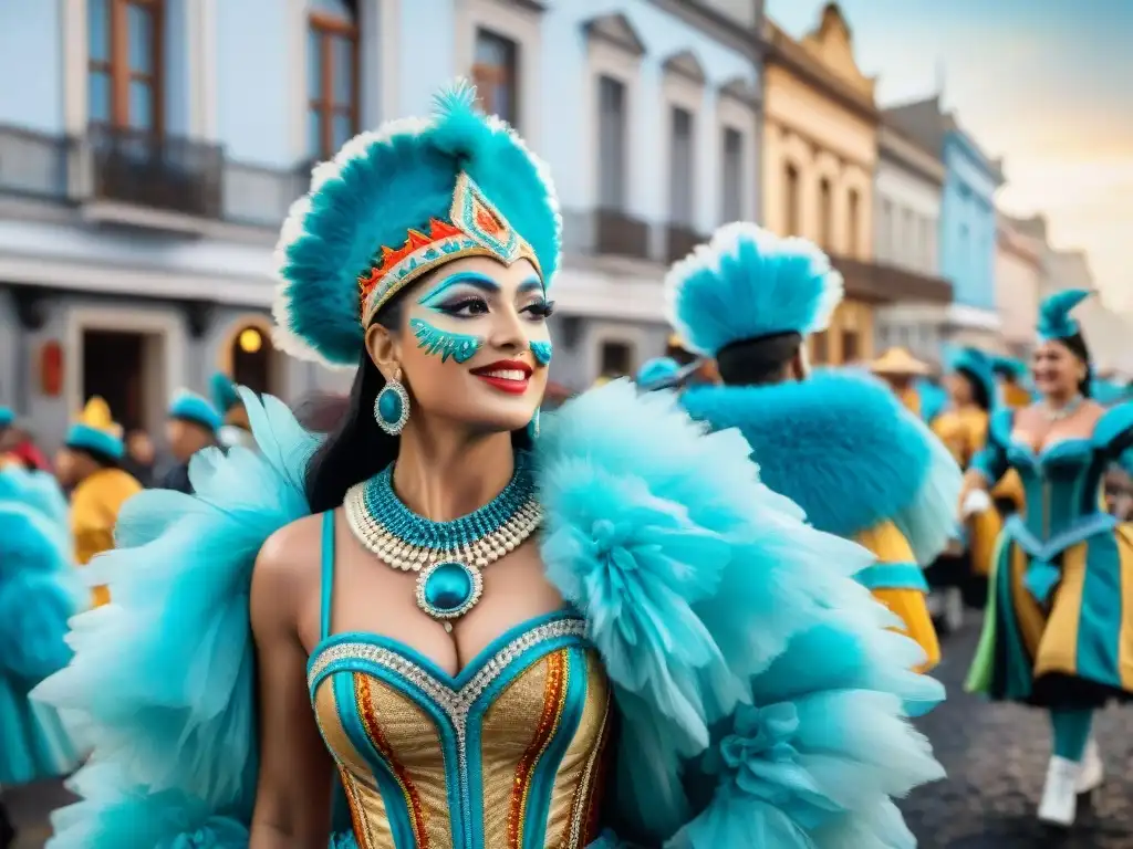 Deslumbrante Carnaval Uruguayo atracción turística: desfile de colores, música y alegría en las calles históricas