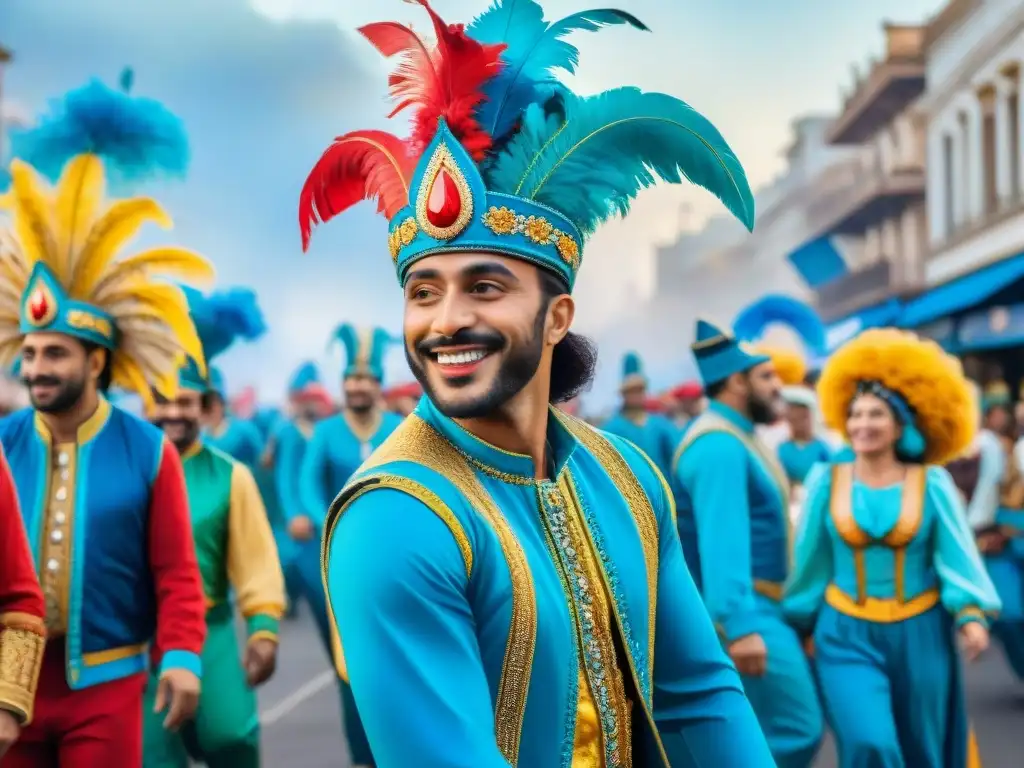 Deslumbrante carnaval en Montevideo, Uruguay, con vibrantes colores y alegría