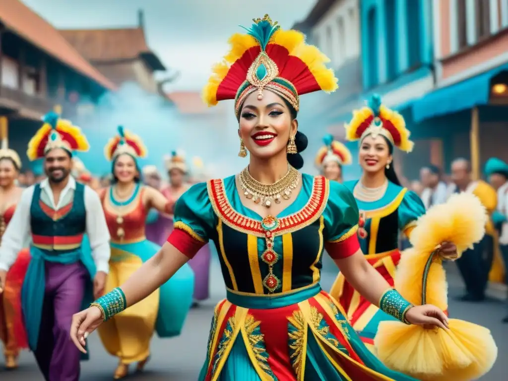 Deslumbrante desfile de bailarines en el Carnaval Uruguayo con trajes de Textiles sostenibles