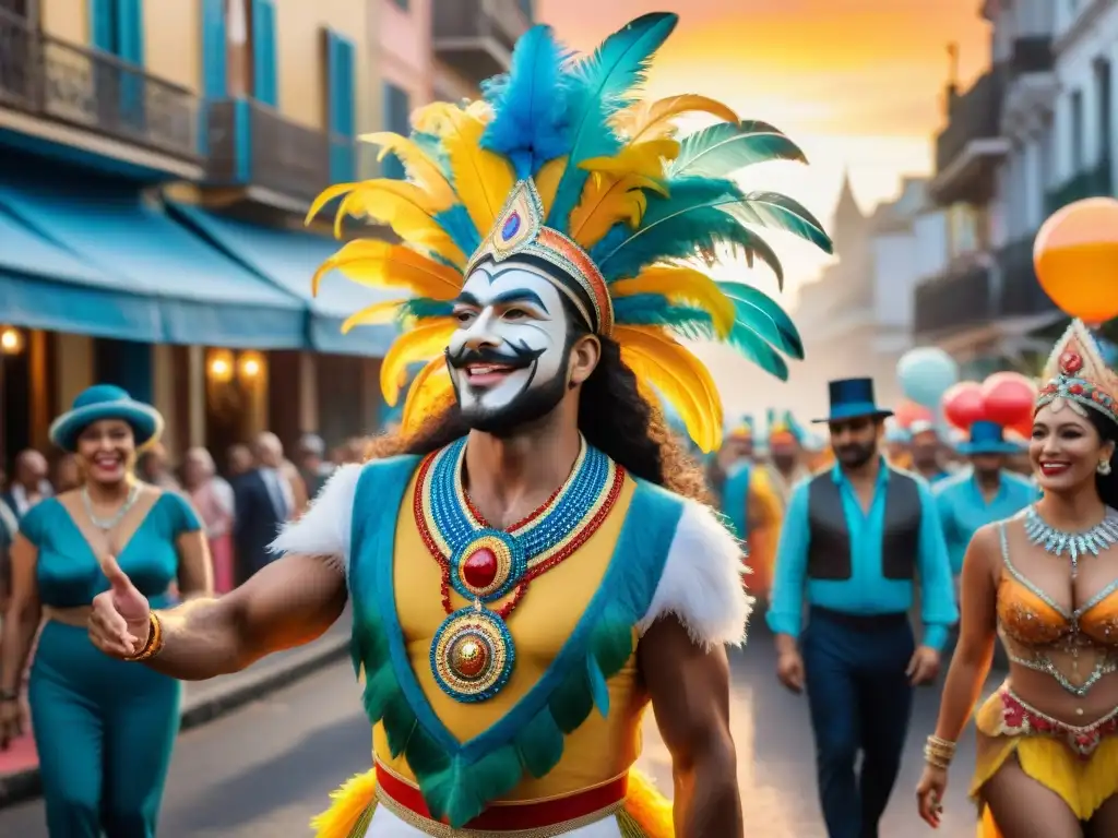 Deslumbrante desfile de carnaval en Montevideo, Uruguay