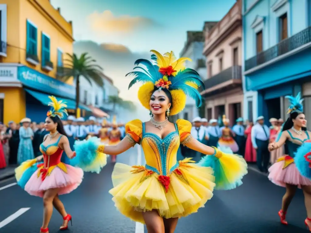 Deslumbrante desfile de Carnaval en Uruguay, danzas, carrozas y alegría en las calles