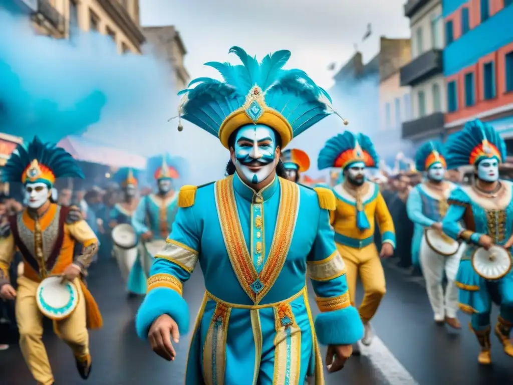 Deslumbrante desfile de carnaval en Uruguay: carros alegóricos, bailarines y espectadores