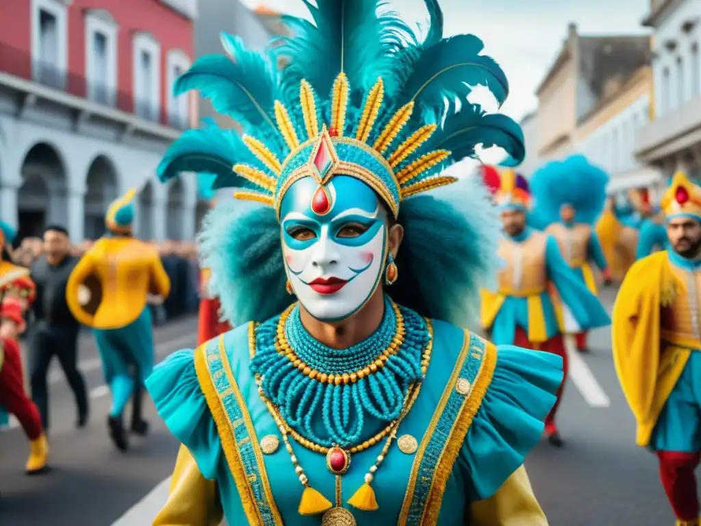 Deslumbrante desfile de carnaval en Uruguay, inspiración para campañas de branding Carnaval Uruguayo auténticas