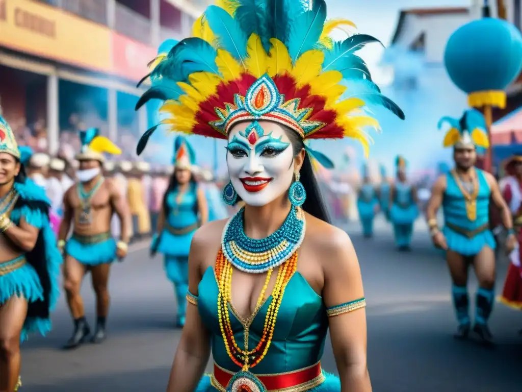 Deslumbrante desfile del Carnaval en Uruguay, conservación trajes Carnaval Uruguayo