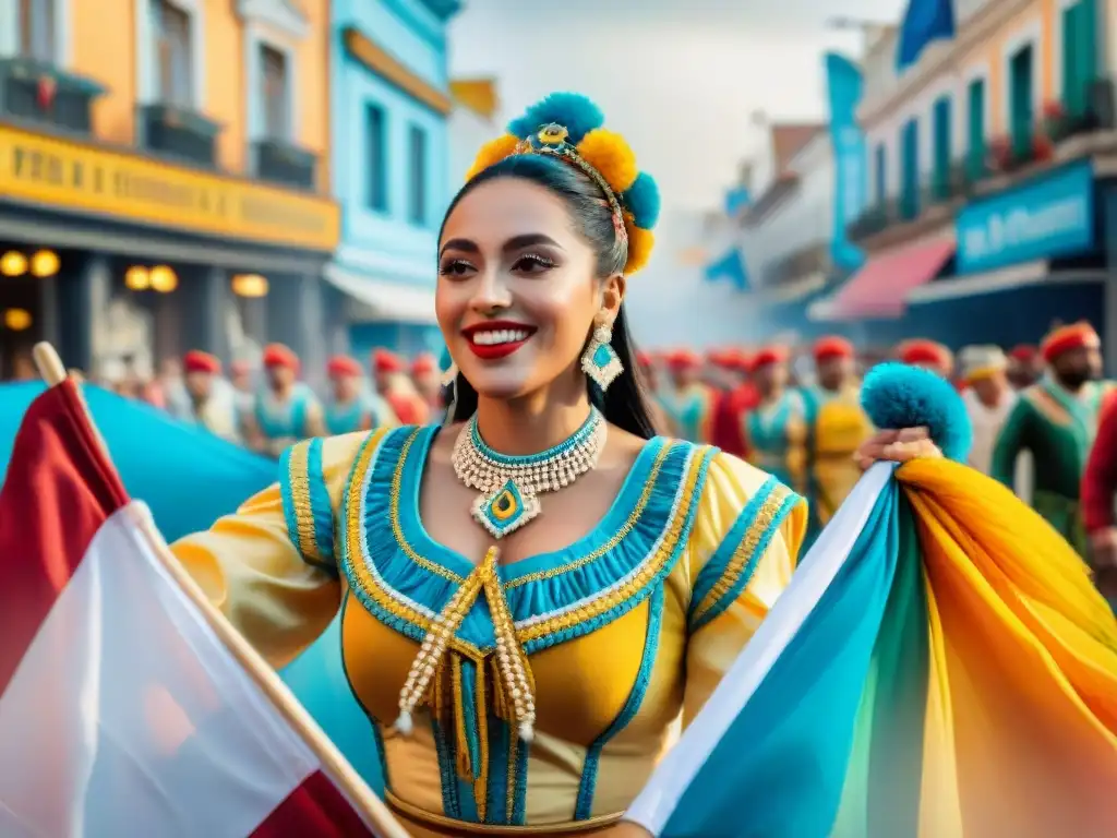 Deslumbrante desfile de Carnaval en Uruguay con danzas, música y alegría en las coloridas calles