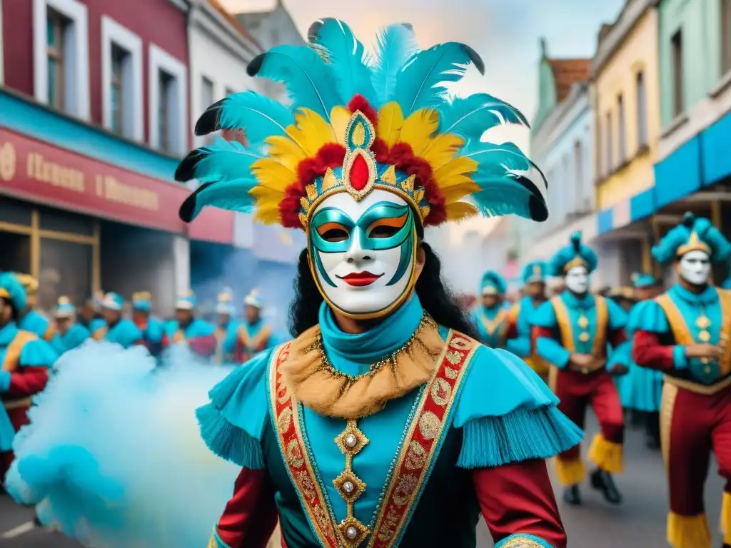 Deslumbrante desfile de carnaval en Uruguay con danzas y músicos