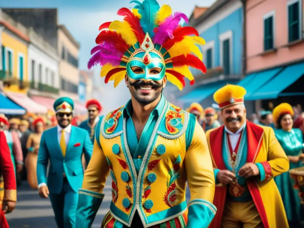 Deslumbrante desfile de Carnaval en Uruguay con influencia italiana y española