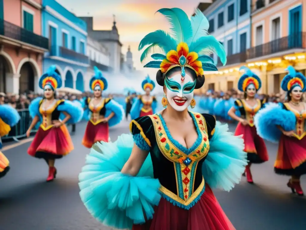 Deslumbrante desfile de carnaval en Uruguay con influencia italiana y española