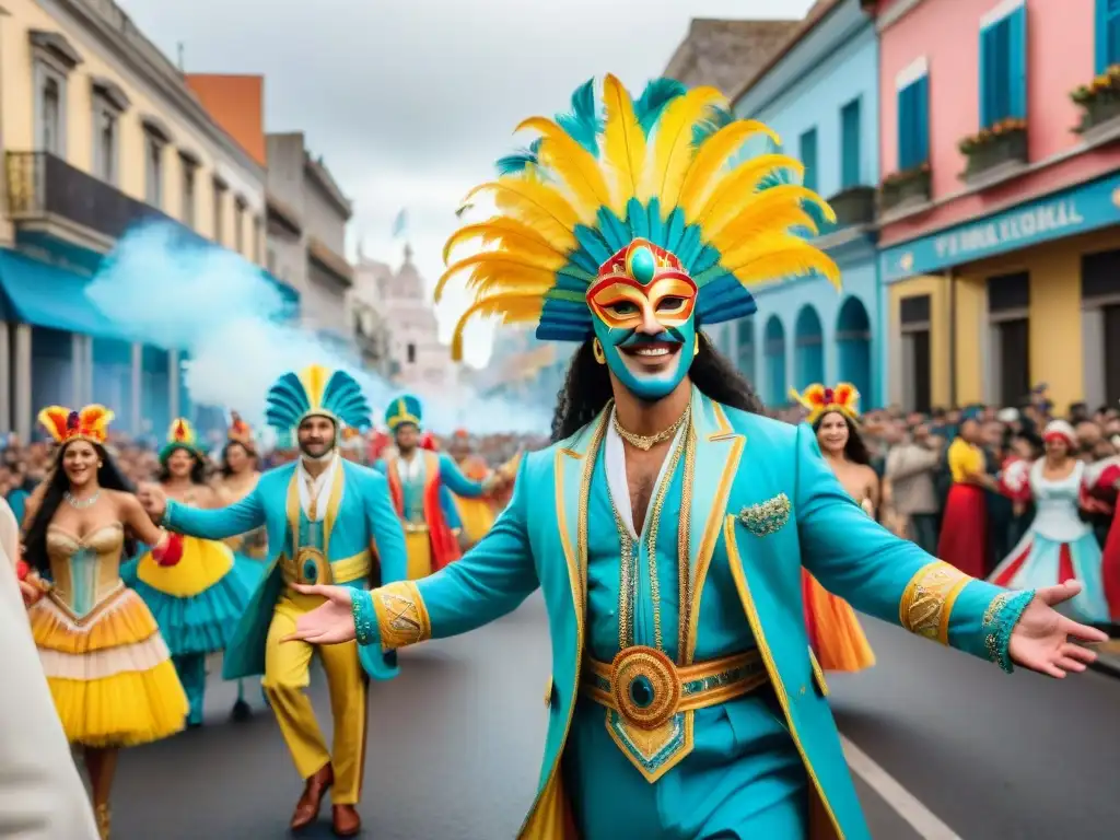 Deslumbrante desfile de Carnaval en Uruguay con influencia italiana y española