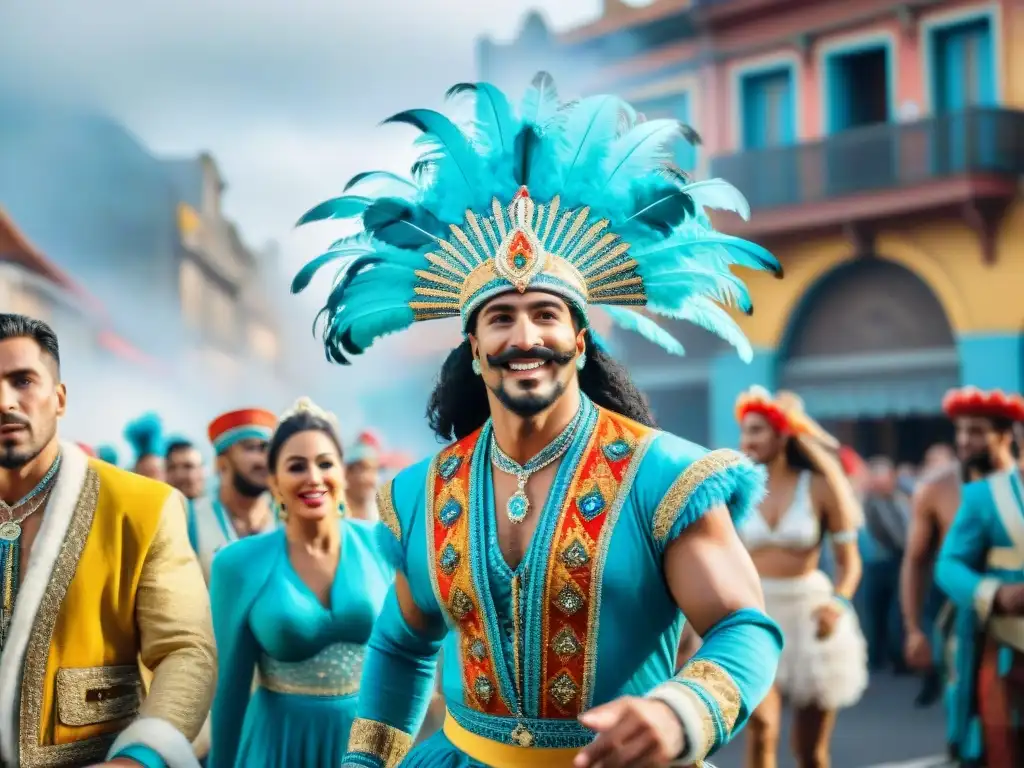 Deslumbrante desfile de Carnaval en Uruguay con inspiración en vestuario Carnaval Uruguayo