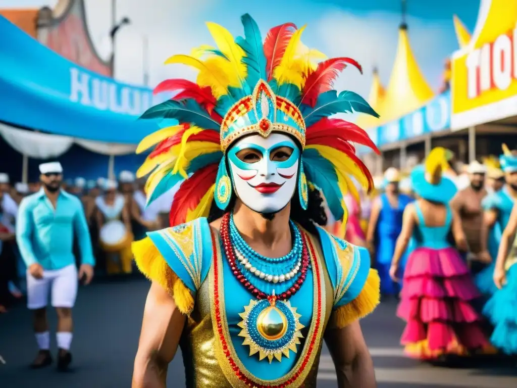 Deslumbrante desfile de Carnaval en Uruguay con moda sostenible y coloridos trajes reciclados