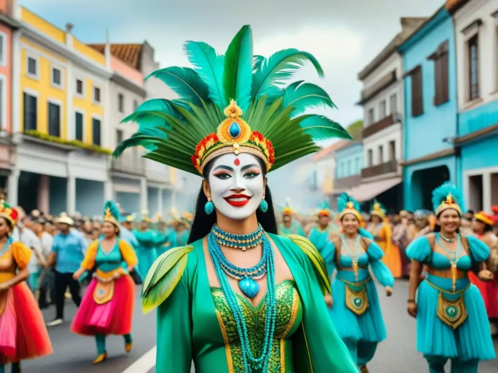 Deslumbrante desfile de Carnaval en Uruguay con moda sostenible y colorida