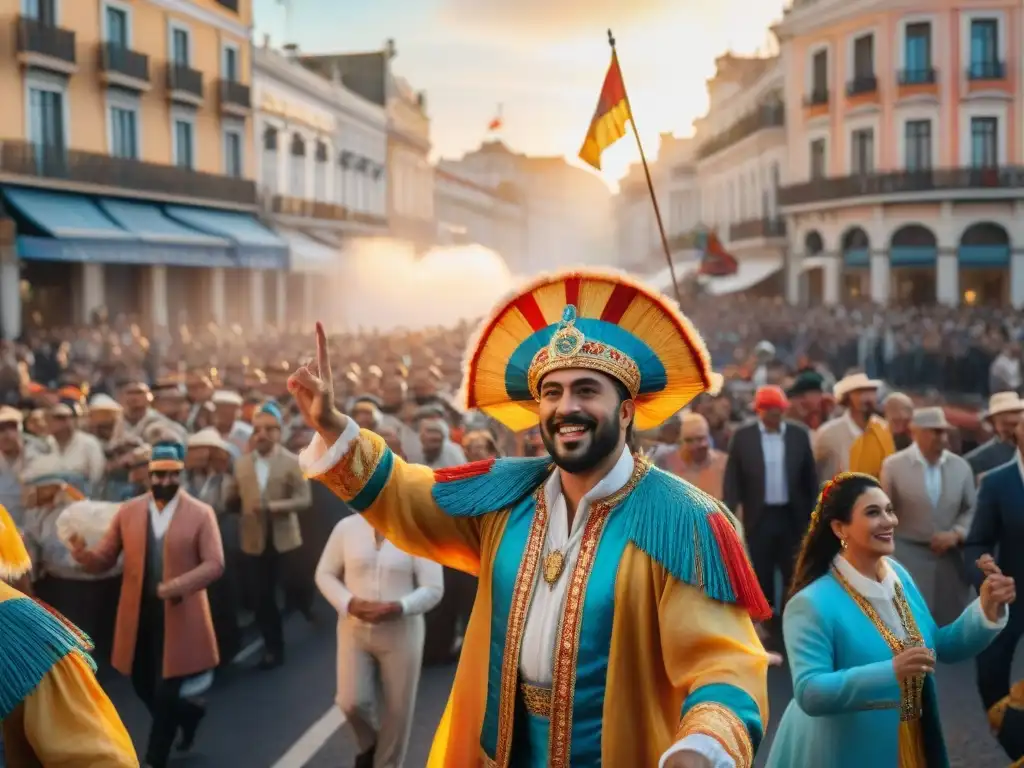 Deslumbrante desfile de Carnaval en Uruguay con murgas y parodistas, en una escena vibrante