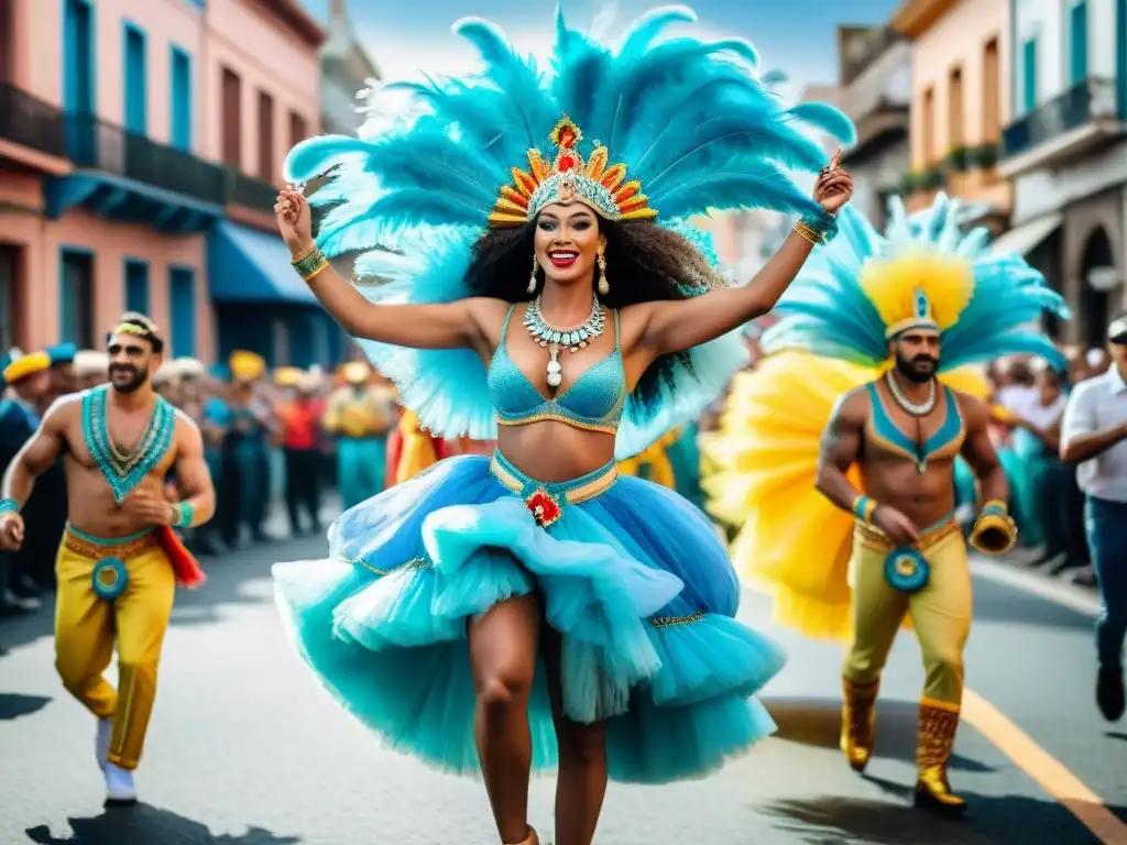 Deslumbrante desfile de Carnaval en Uruguay, fusionando música extranjera con tradiciones locales