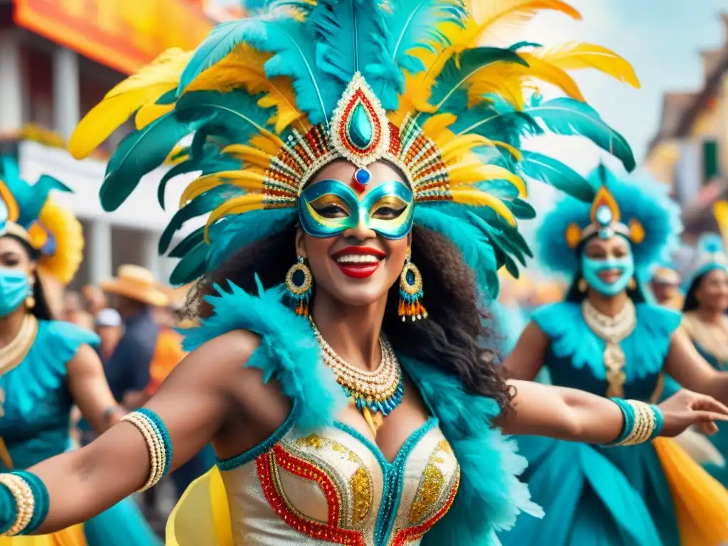 Deslumbrante desfile de Carnaval, con música y danza festiva