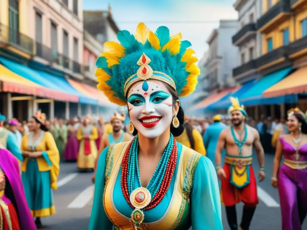 Deslumbrante desfile de Carnaval en Montevideo, Uruguay, con parodistas y espectadores emocionados