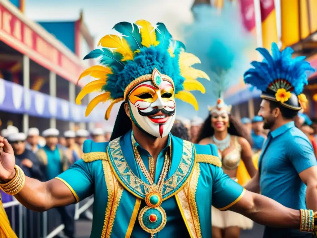 Deslumbrante desfile de carnaval con revistas de música y danzas