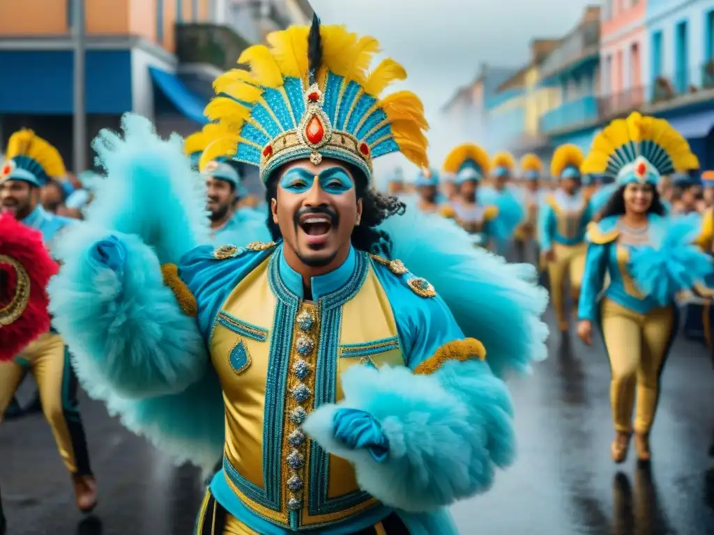 Deslumbrante desfile de Carnaval en Uruguay, con trajes y bailes vibrantes