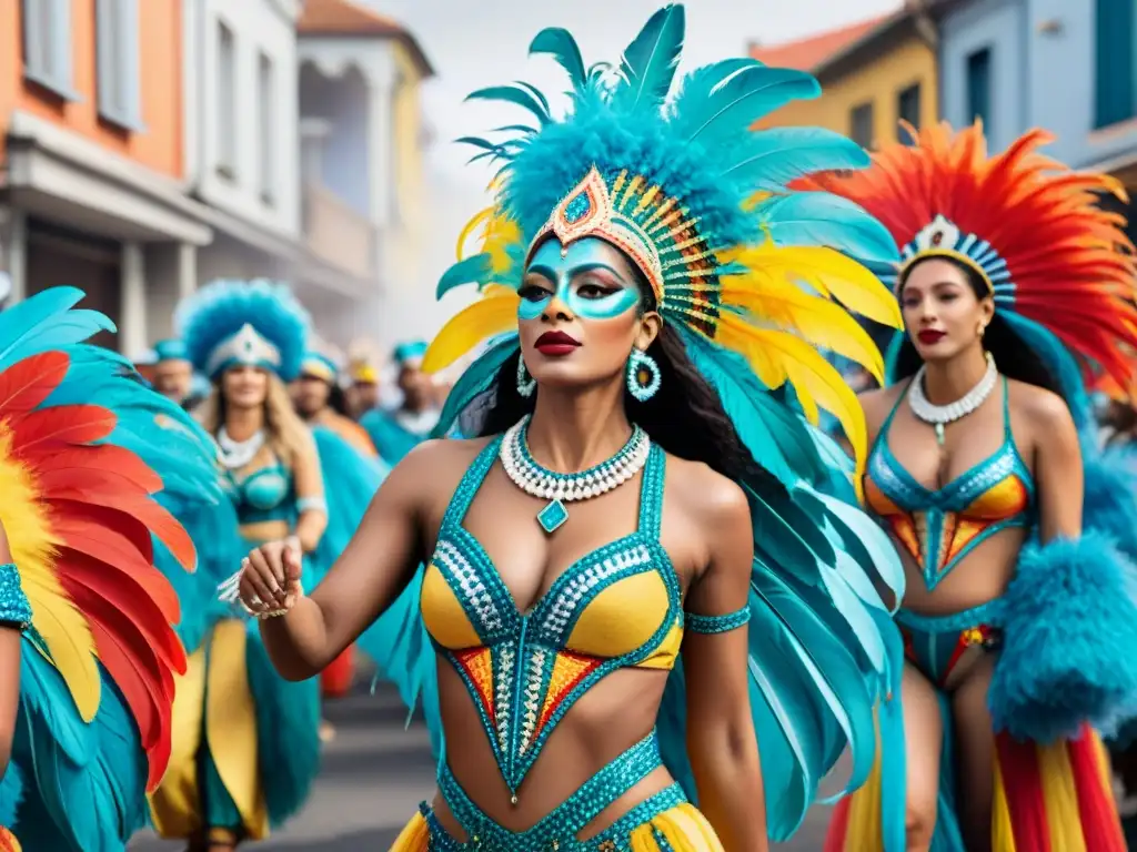 Deslumbrante desfile de Carnaval en Uruguay con trajes de materiales sostenibles