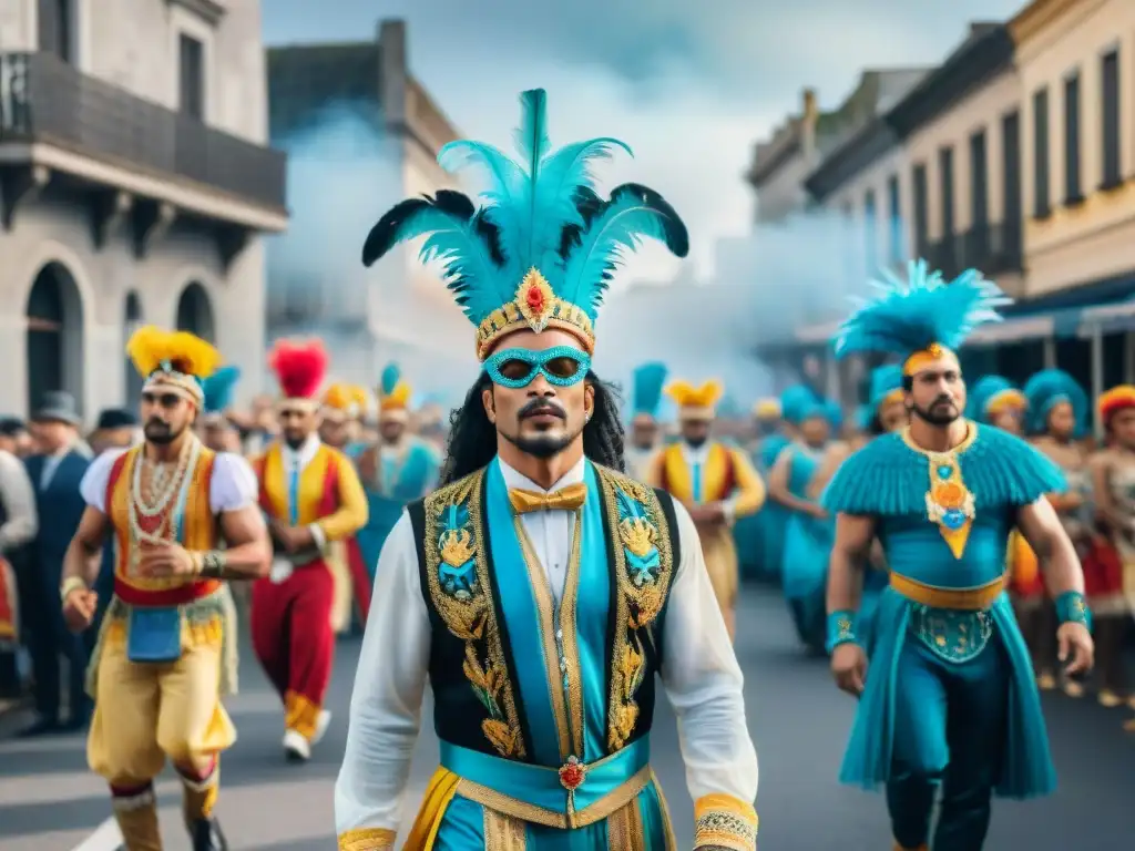 Deslumbrante desfile de Carnaval en Uruguay con trajes de Carnaval preservando historia