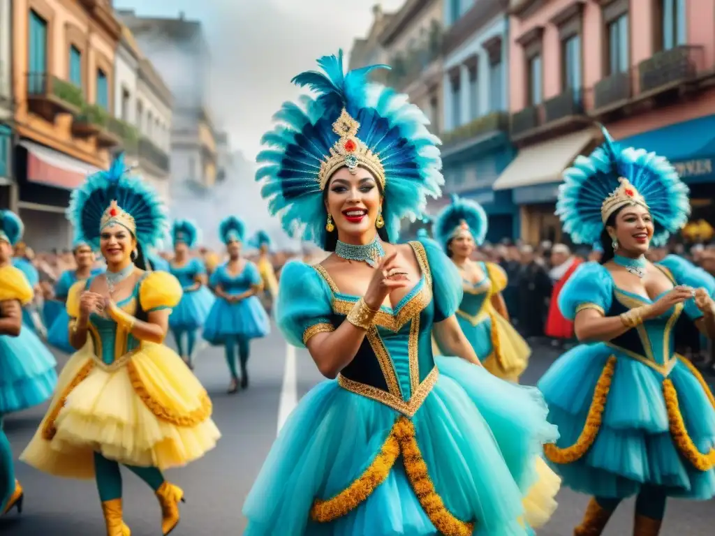 Deslumbrante desfile del Carnaval Uruguayo, historias de resiliencia en colores vibrantes y energía contagiosa