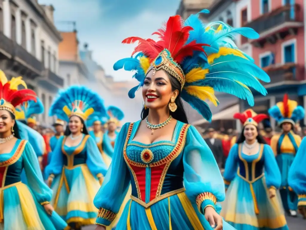 Deslumbrante desfile en el Carnaval Uruguayo festivales internacionales