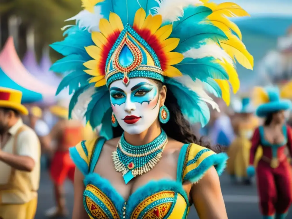 Deslumbrante desfile de carnaval en Uruguay con vestuario ecoamigable