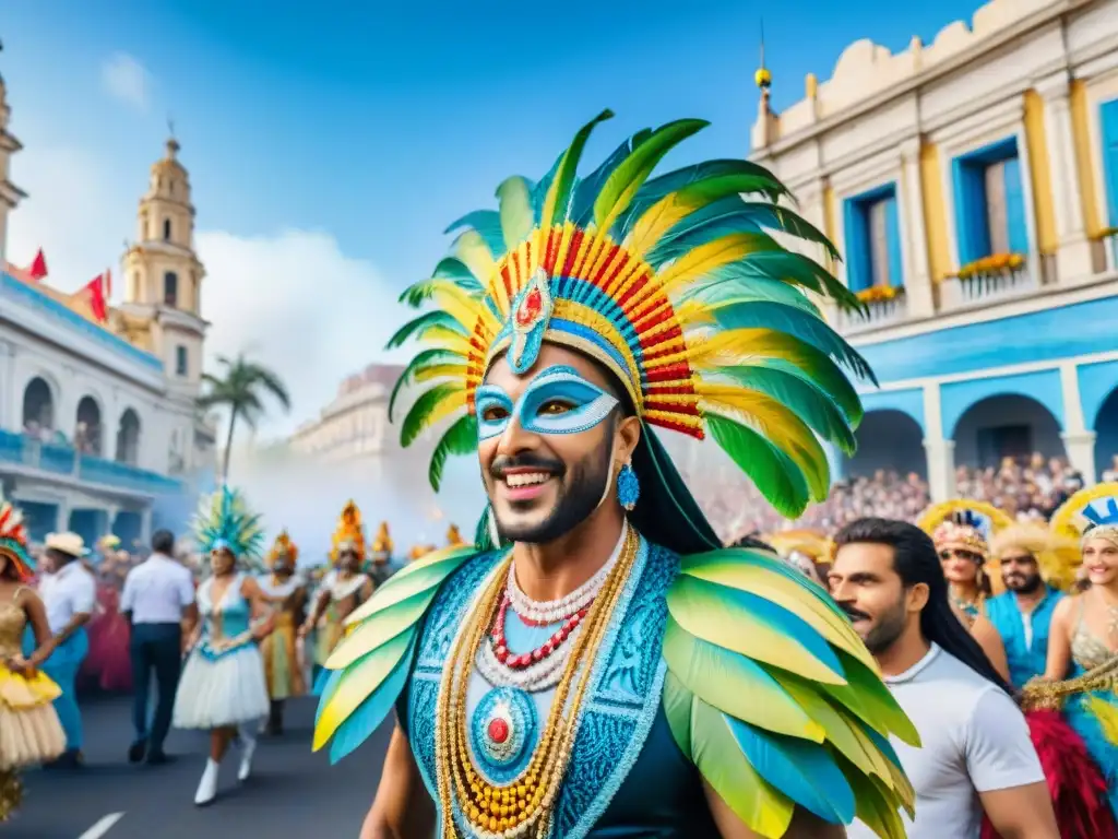 Deslumbrante desfile de Carnaval en Uruguay con vestuarios de materiales reciclados