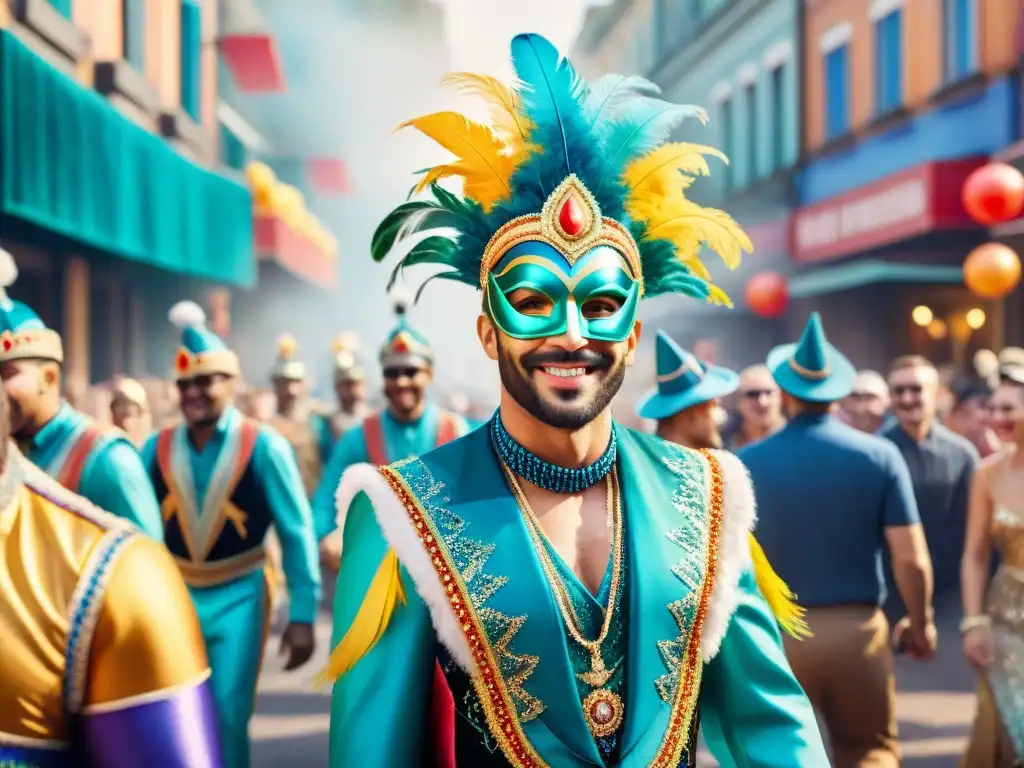 Deslumbrante desfile de Carnaval con vestuarios y máscaras elaboradas