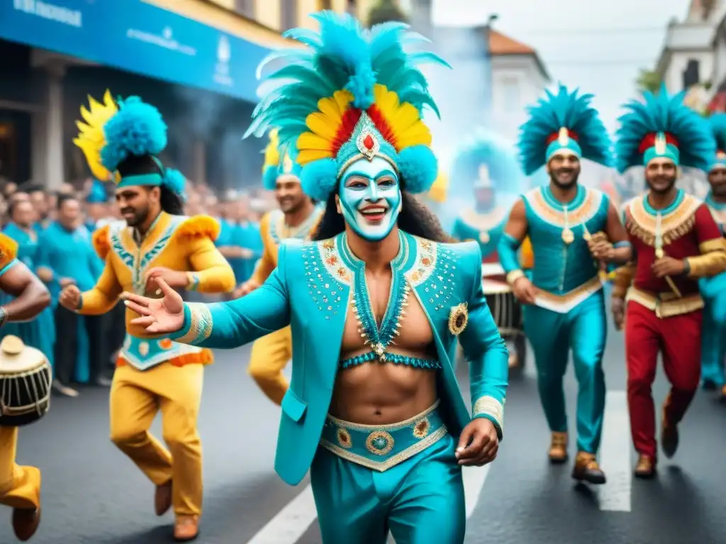 Deslumbrante desfile de comparsas en el Carnaval Uruguayo: una explosión de color y cultura