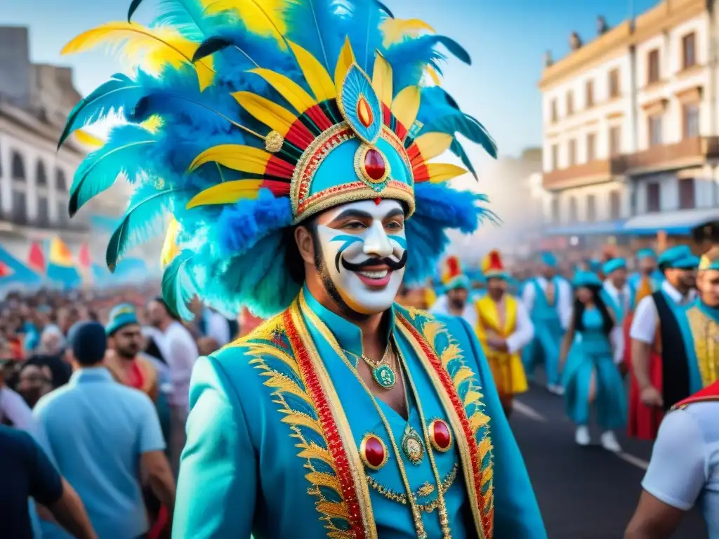 Deslumbrante escena de Carnaval en Montevideo con productos icónicos del Carnaval Uruguayo