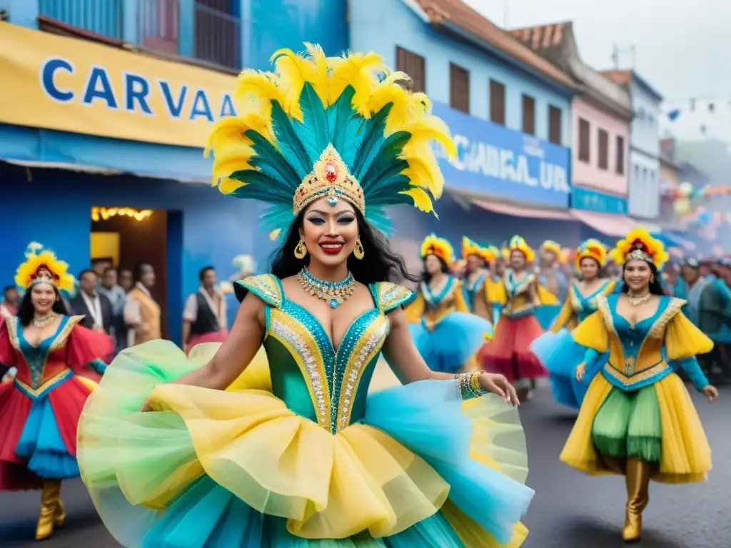 Deslumbrante moda sostenible en el Carnaval Uruguayo: un desfile lleno de color y alegría