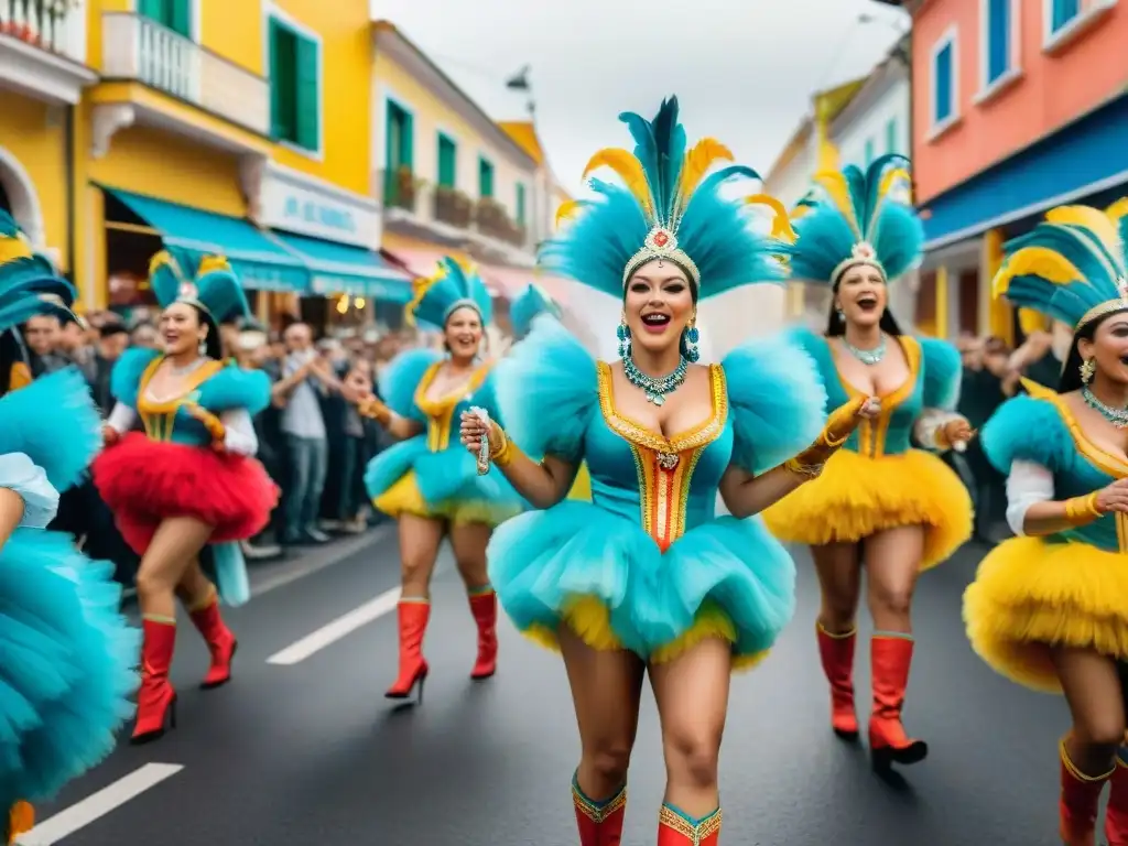 Deslumbrantes parodistas uruguayos en el Carnaval, revisten el impacto de la festividad