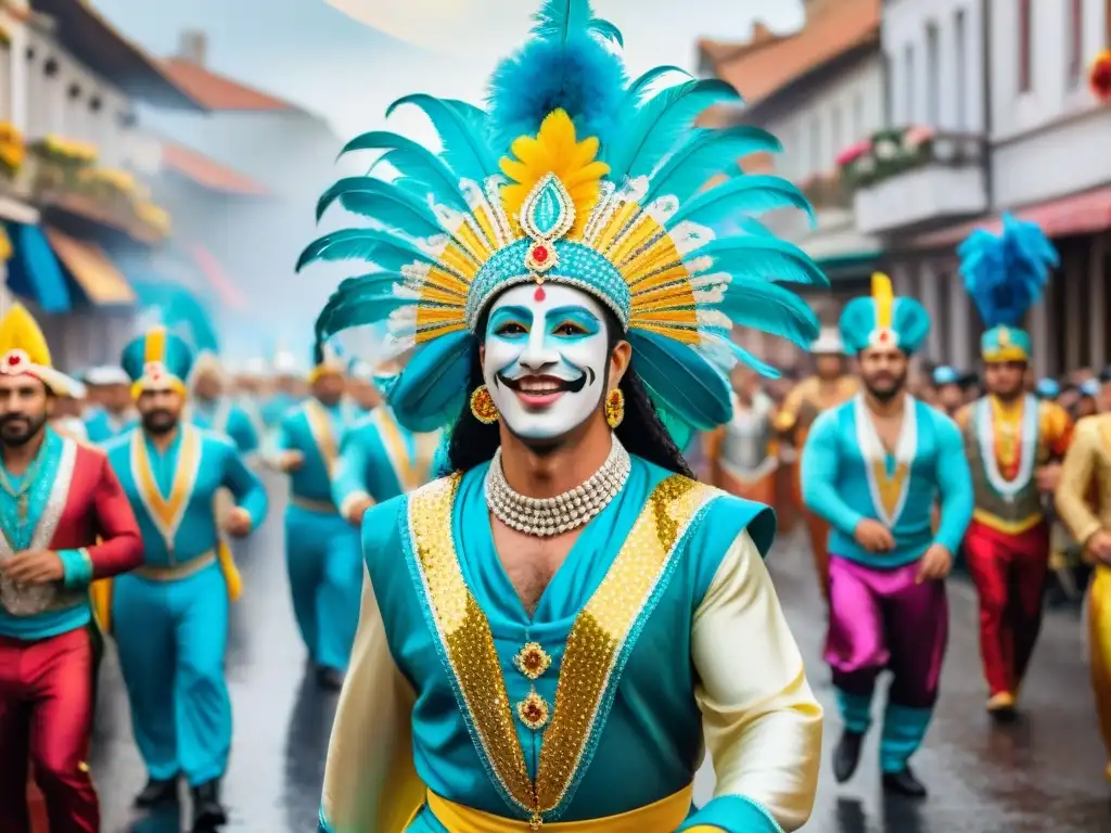 Deslumbrantes trajes de lentejuelas en el Carnaval de Uruguay