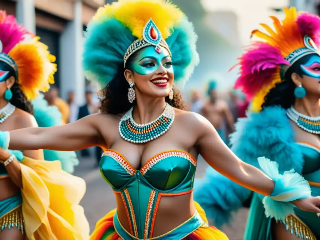 Diversidad y alegría en el Carnaval Uruguayo: diseño de vestuario vibrante y colorido