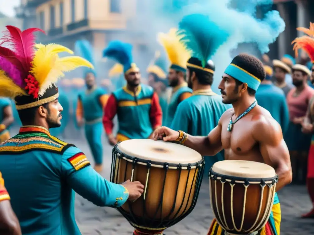 Emotivo círculo de tambores de Candombe en Uruguay, significado palabras candombe Uruguay