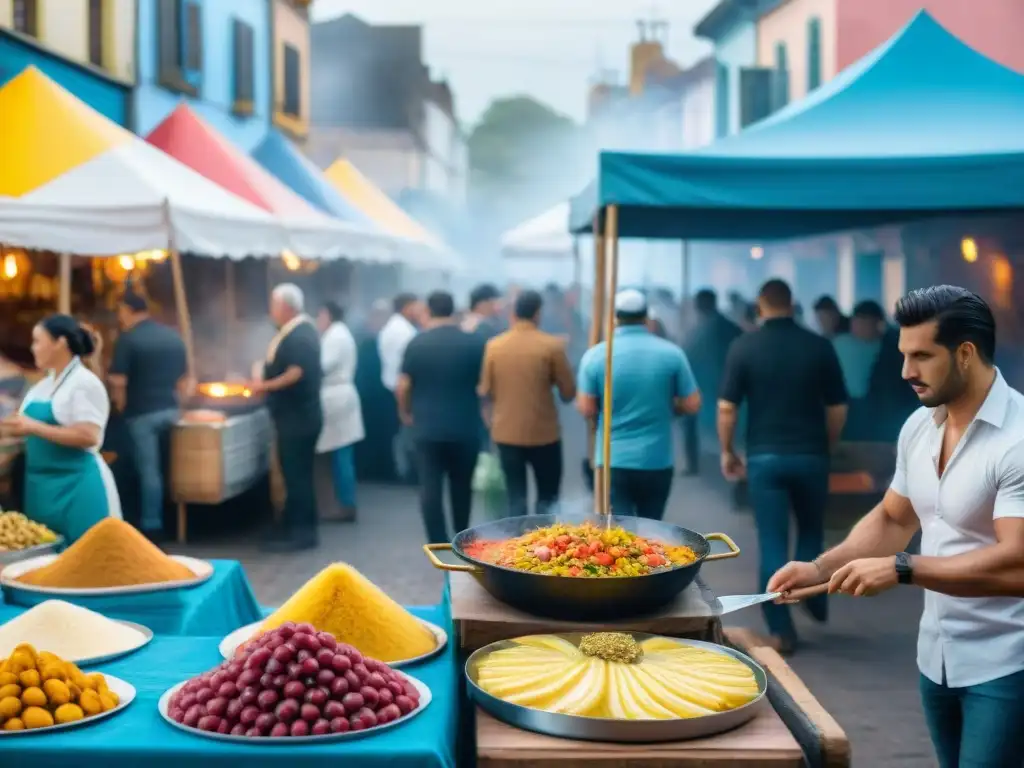 Escena vibrante de gastronomía carnavalesca en Uruguay