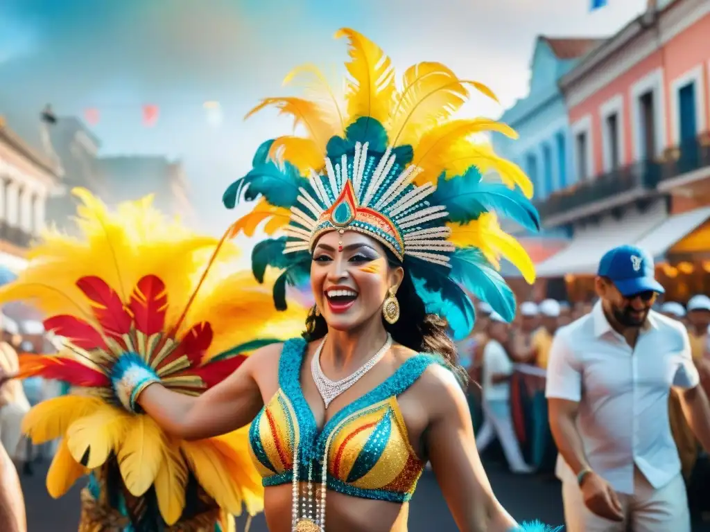 Esculturas vibrantes en el Carnaval Uruguayo, movimiento y tridimensionalidad festiva