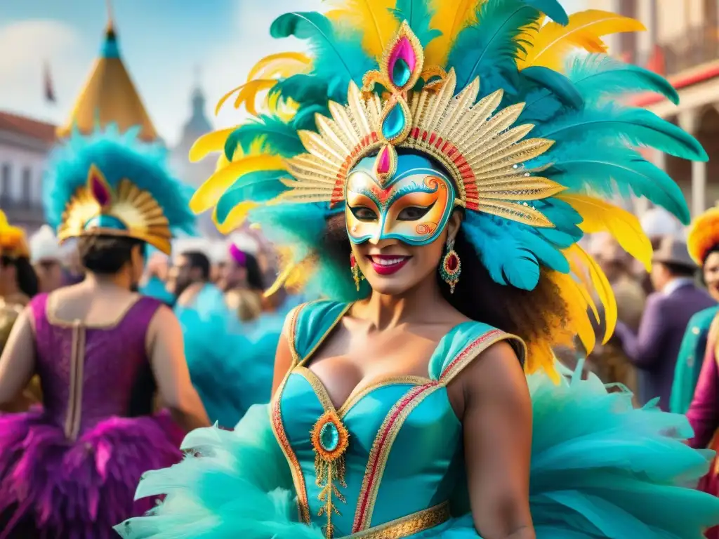 Experiencia extranjeros en el vibrante Carnaval Uruguayo, danzando juntos en coloridas festividades