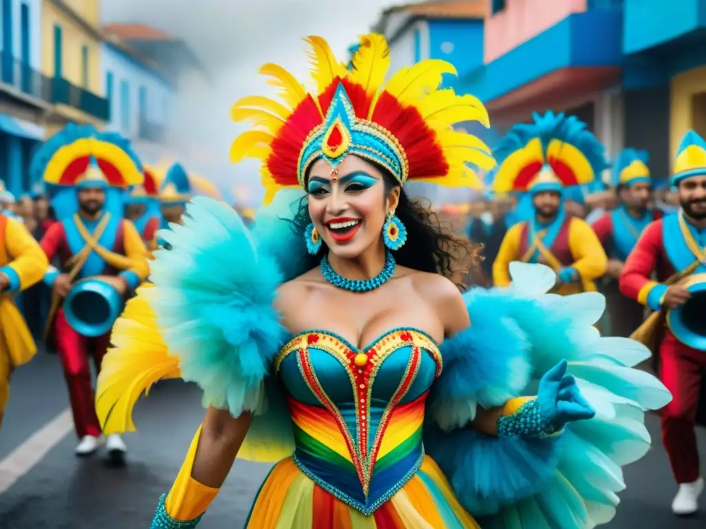 Explosión de color y alegría en un vibrante Carnaval Uruguayo