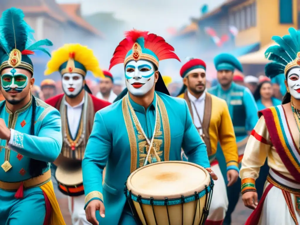 Extranjeros en Carnaval Uruguayo: Celebrando la diversidad y la alegría festiva en un vibrante desfile lleno de color y música