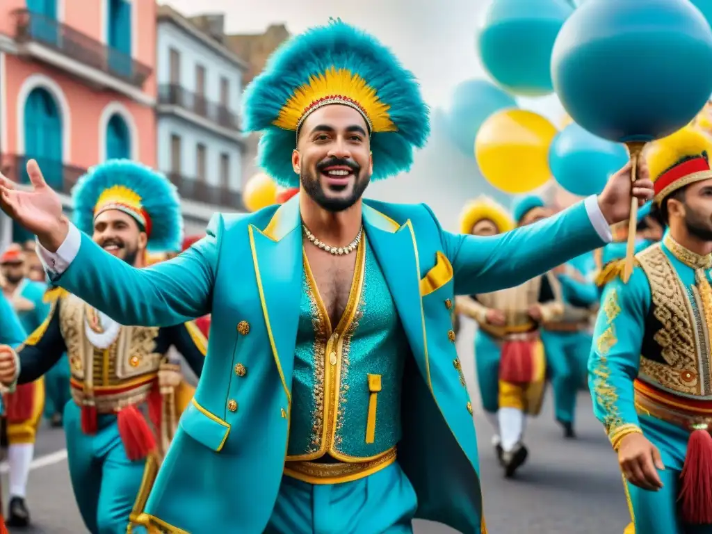 Festivo desfile de Carnaval en Uruguay